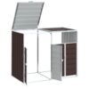Mülltonnenbox für 2 Tonnen Braun 144x81x113 cm Stahl