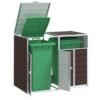 Mülltonnenbox für 2 Tonnen Braun 144x81x113 cm Stahl