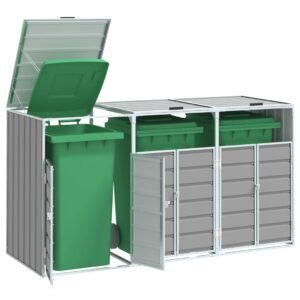 8721012988675_m_en_hd_1.jpg Mülltonnenbox für 3 Tonnen Grau 216x81x115 cm Stahl