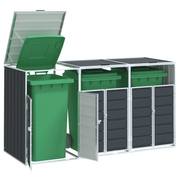 8721012988682_m_en_hd_1.jpg Mülltonnenbox für 3 Tonnen Anthrazit 216x81x115 cm Stahl