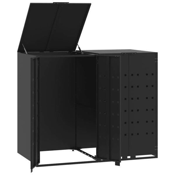 8721102611674_a_en_hd_1.jpg Mülltonnenbox für 2 Tonnen Schwarz 138x79x117 cm Stahl
