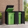 8721102611674_g_en_hd_1.jpg Mülltonnenbox für 2 Tonnen Schwarz 138x79x117 cm Stahl