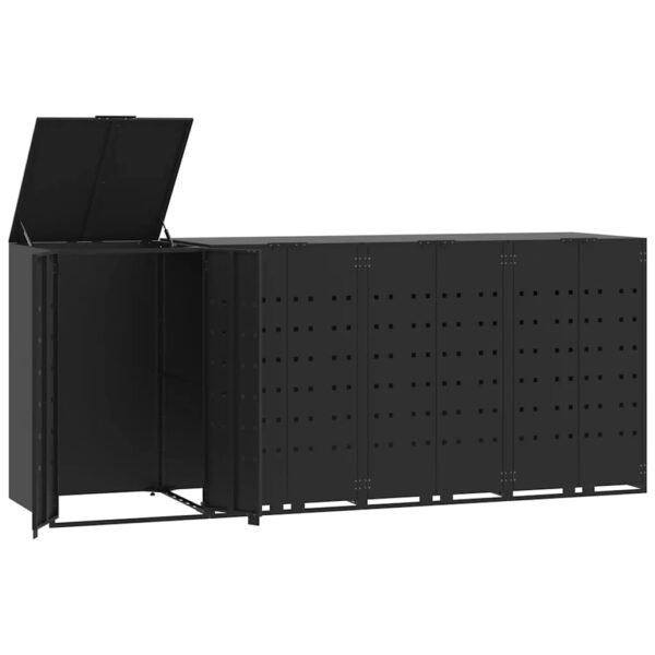 8721102611698_a_en_hd_1.jpg Mülltonnenbox für 4 Tonnen Schwarz 276x79x117 cm Stahl
