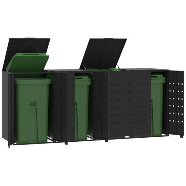 8721102611698_m_en_hd_1.jpg Mülltonnenbox für 4 Tonnen Schwarz 276x79x117 cm Stahl