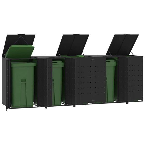 8721102611704_m_en_hd_1.jpg Mülltonnenbox für 5 Tonnen Schwarz 345x79x117 cm Stahl