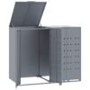 Mülltonnenbox für 2 Tonnen Grau 138x79x117 cm Stahl