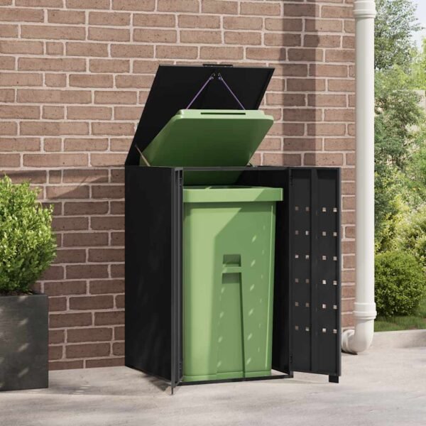 8721102636394_g_en_hd_1.jpg Mülltonnenbox für 1 Tonne Schwarz 69x79x117 cm Stahl