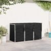 Mülltonnenbox für 3 Tonnen 240L Edelstahl Schwarz