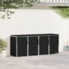 Mülltonnenbox für 4 Tonnen 240L Edelstahl Schwarz
