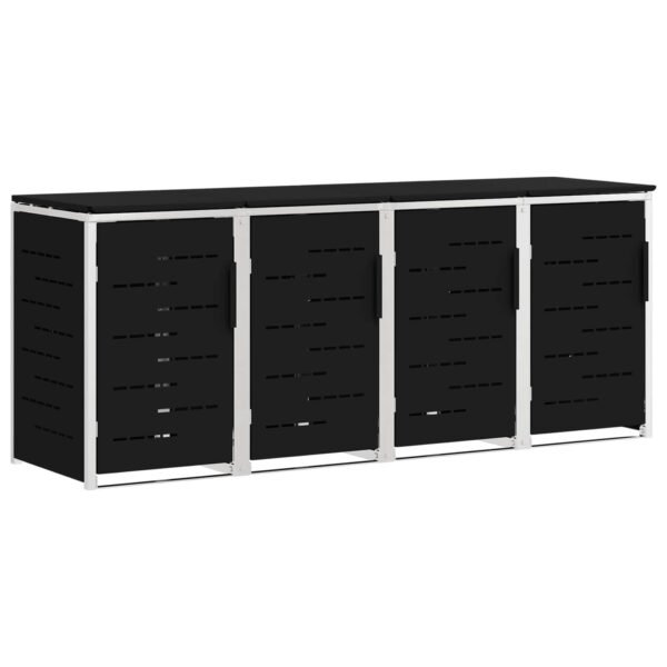 Mülltonnenbox für 4 Tonnen 240L Edelstahl Schwarz