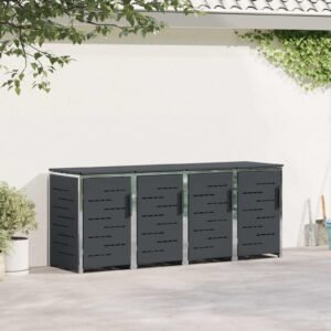 Mülltonnenbox für 4 Tonnen 240L Edelstahl Anthrazit