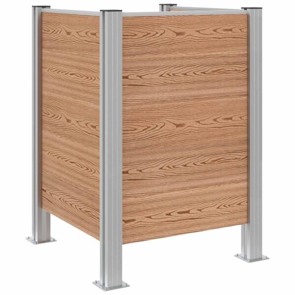 Mülltonnenzaun Braun 85 x 85 x 115 cm Aluminium und WPC