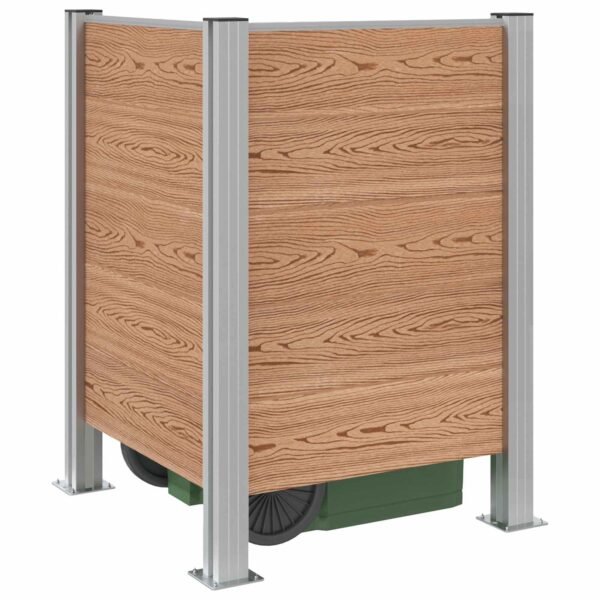 Mülltonnenzaun Braun 85 x 85 x 115 cm Aluminium und WPC
