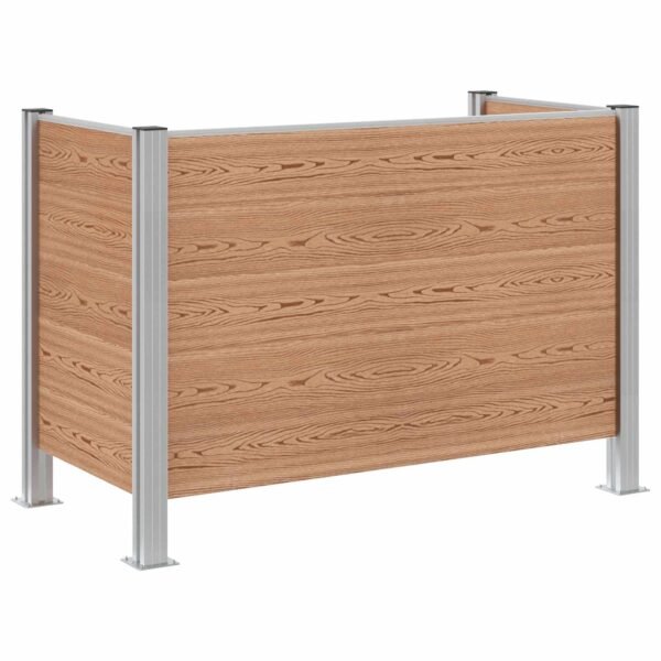 Mülltonnenzaun Braun 161 x 85 x 115 cm Aluminium und WPC