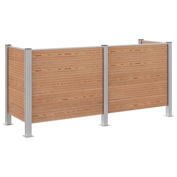Mülltonnenzaun Braun 237 x 85 x 115 cm Aluminium und WPC