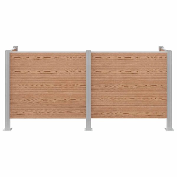 Mülltonnenzaun Braun 237 x 85 x 115 cm Aluminium und WPC