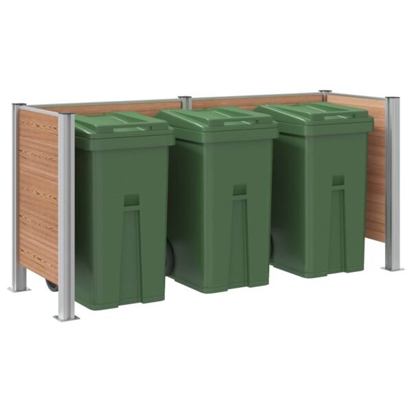 Mülltonnenzaun Braun 237 x 85 x 115 cm Aluminium und WPC