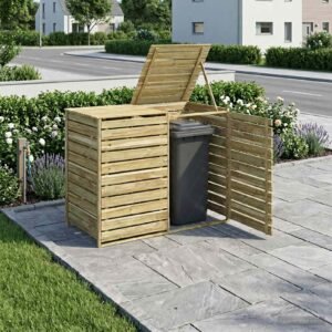 Mülltonnenbox für 2 Tonnen 240 L Imprägniertes Kiefernholz