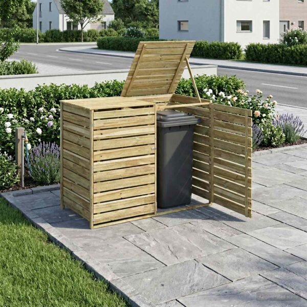 Mülltonnenbox für 2 Tonnen 240 L Imprägniertes Kiefernholz
